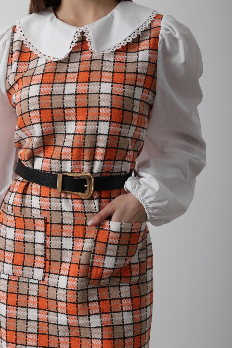 Plaid Shirt Detail Dress - Brand: Reyon - Women & Kids, Baby Clothes Wholesale - TheBS Women
