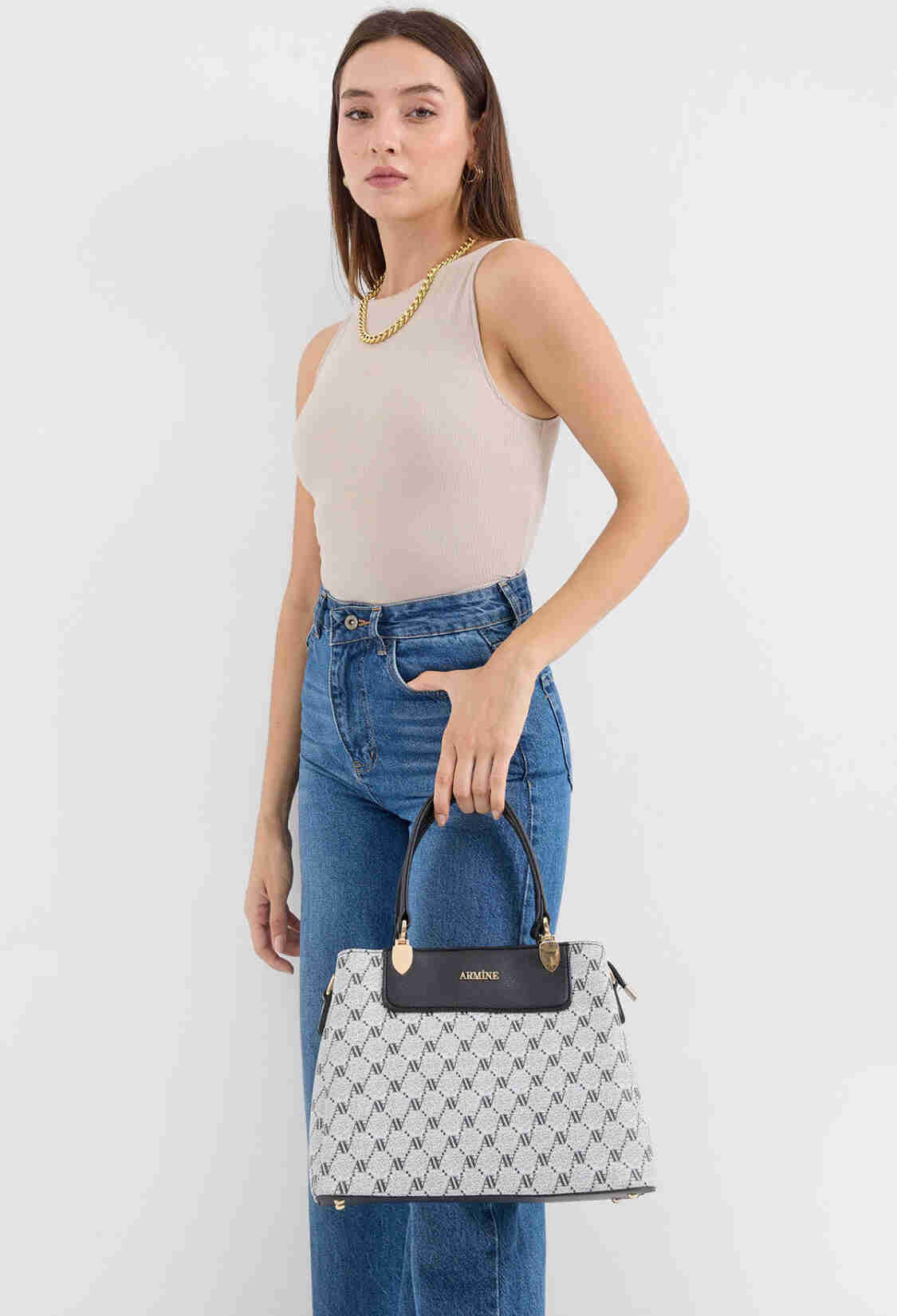 Armine Printed Bag - Gray - Brand: Bigdart - Women & Kids, Baby Clothes Wholesale - TheBS Women