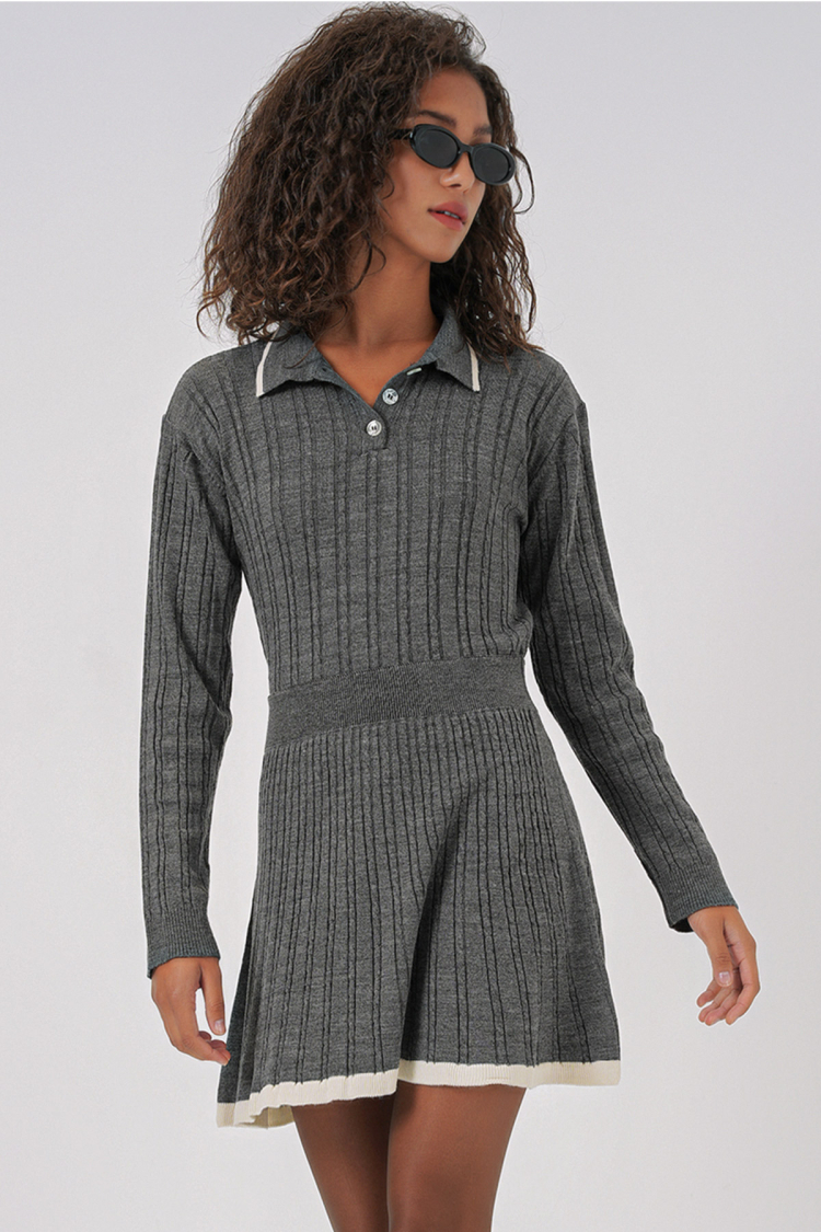 Women's Polo Neck Sweater Skirt Knitwear Two Piece Set - Brand: Bigdart - Women & Kids, Baby Clothes Wholesale - TheBS Women