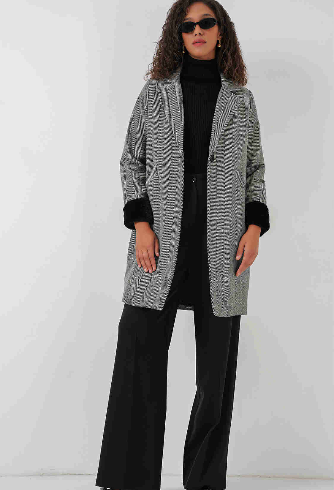 Herringbone Cashmere Coat - D. - Brand: Bigdart - Women & Kids, Baby Clothes Wholesale - TheBS Women