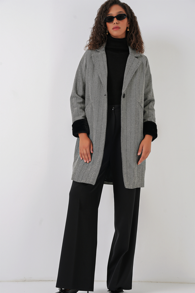 Herringbone Cashmere Coat - D. - Brand: Bigdart - Women & Kids, Baby Clothes Wholesale - TheBS Women