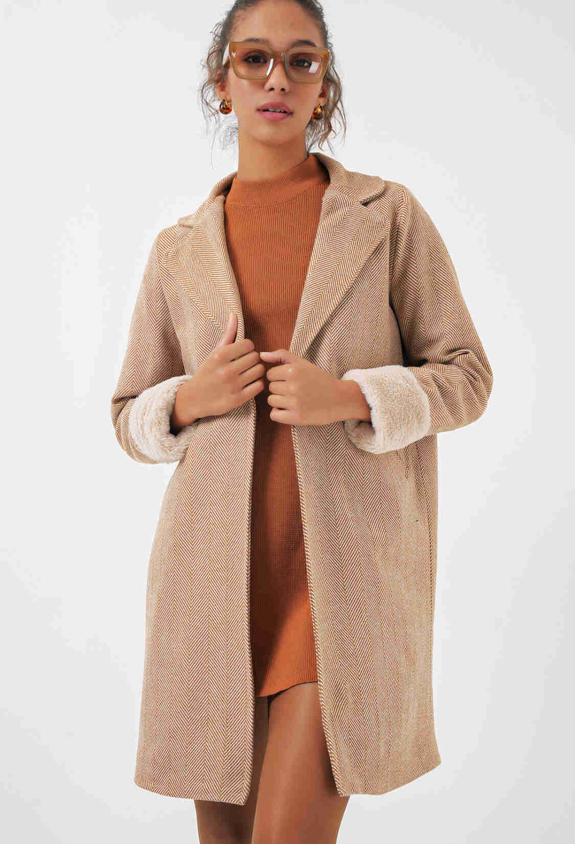 Herringbone Cashmere Coat - Brand: Bigdart - Women & Kids, Baby Clothes Wholesale - TheBS Women