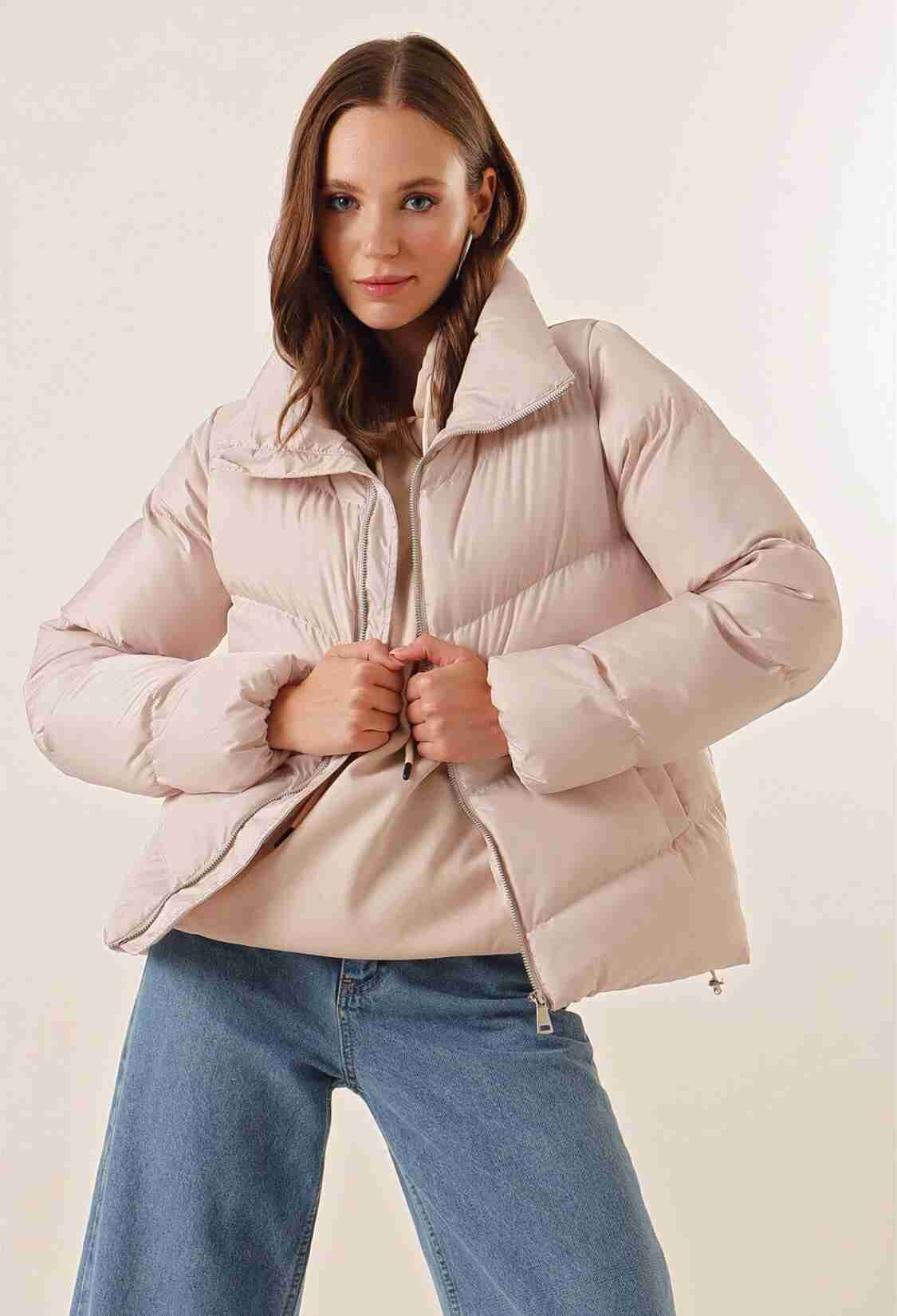 Stand Collar Zippered Puffer Jacket - Brand: Bigdart - Women & Kids, Baby Clothes Wholesale - TheBS Women