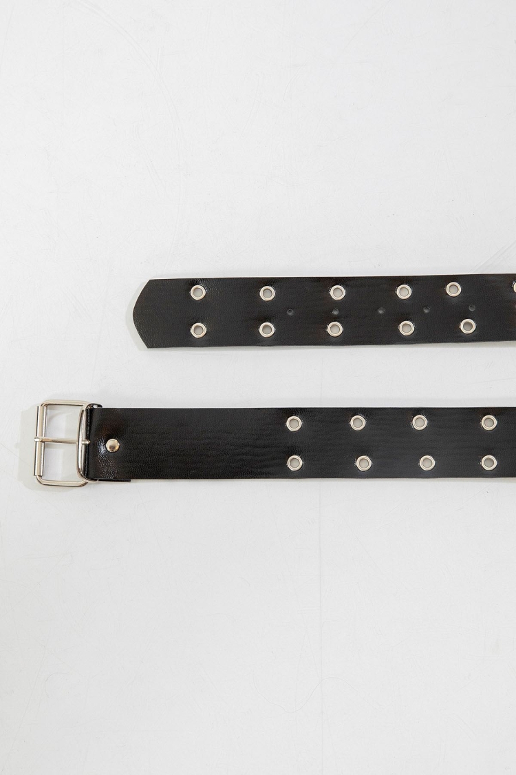 Metal Eyelet Detailed Leather Women's Belt-Black - Brand: Maxi Modena - Women & Kids, Baby Clothes Wholesale - TheBS Women