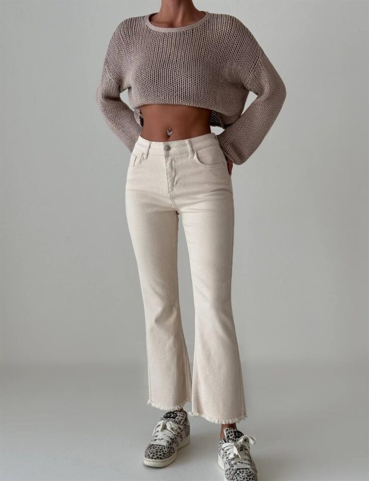 Mini Flare Natural Jean Trousers - Brand: LACARINO - Women & Kids, Baby Clothes Wholesale - TheBS Women