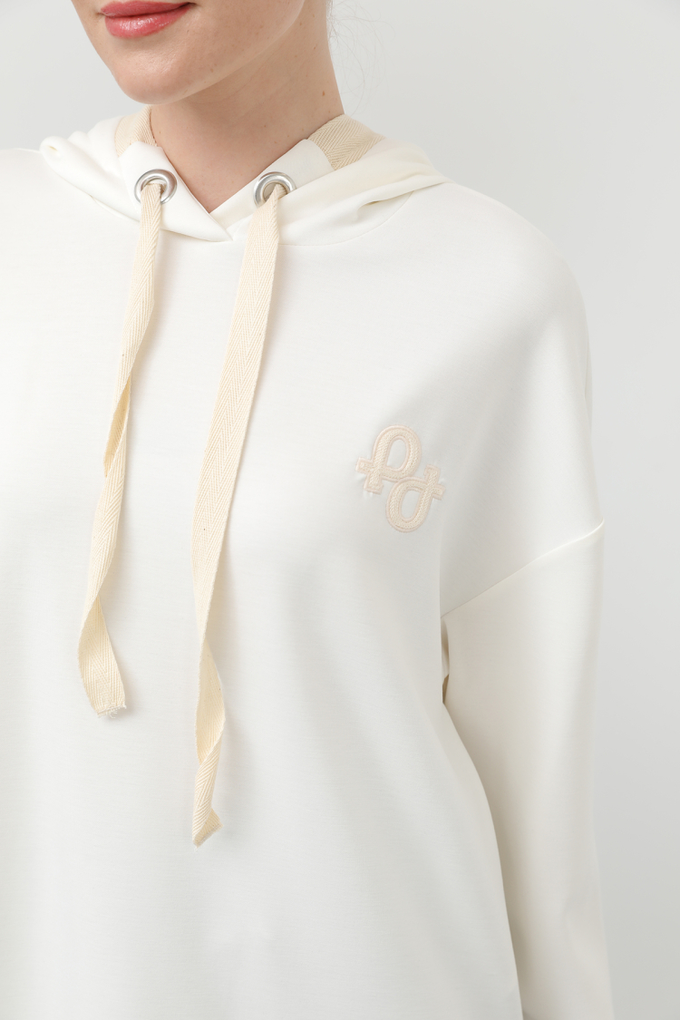 Women's Embroidery Detailed Herringbone Hooded Tunic - Brand: Puane - Women & Kids, Baby Clothes Wholesale - TheBS Women