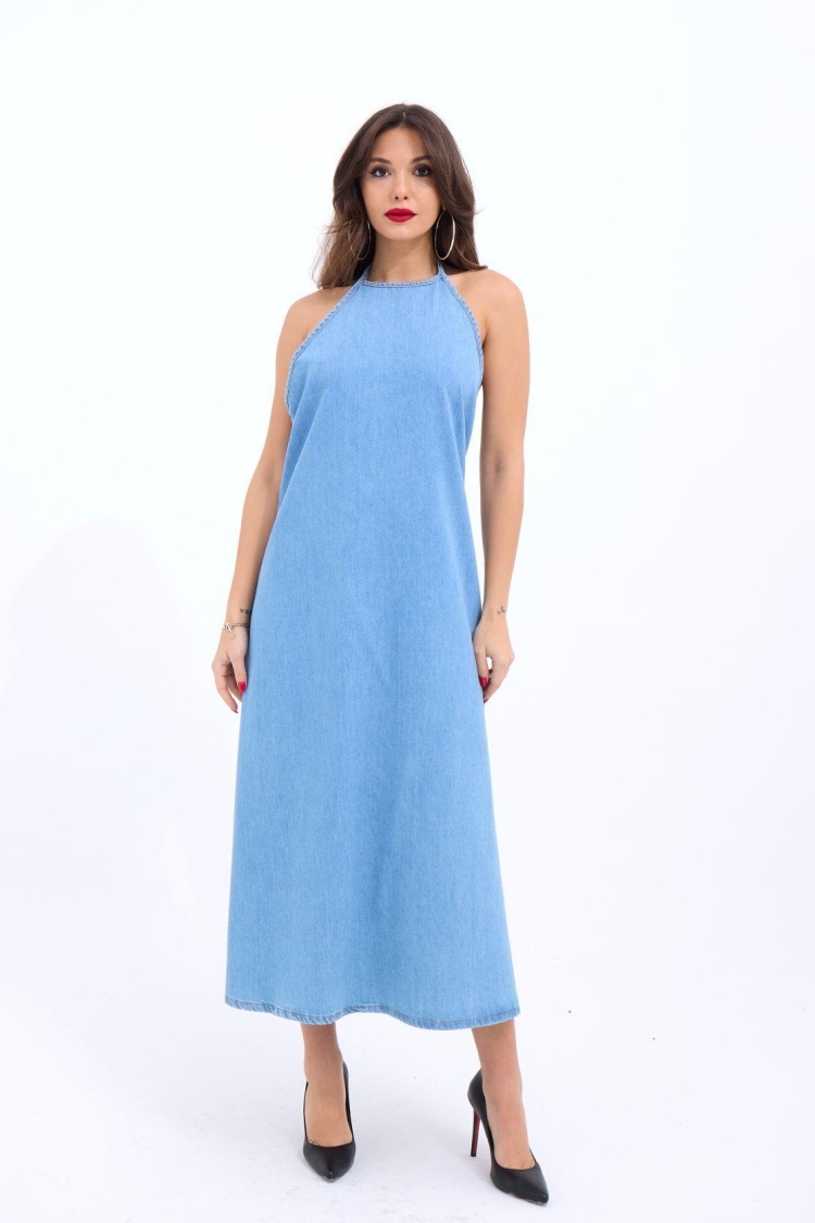 Denim Dress - Blue - Brand: Fame - Women & Kids, Baby Clothes Wholesale - TheBS Women