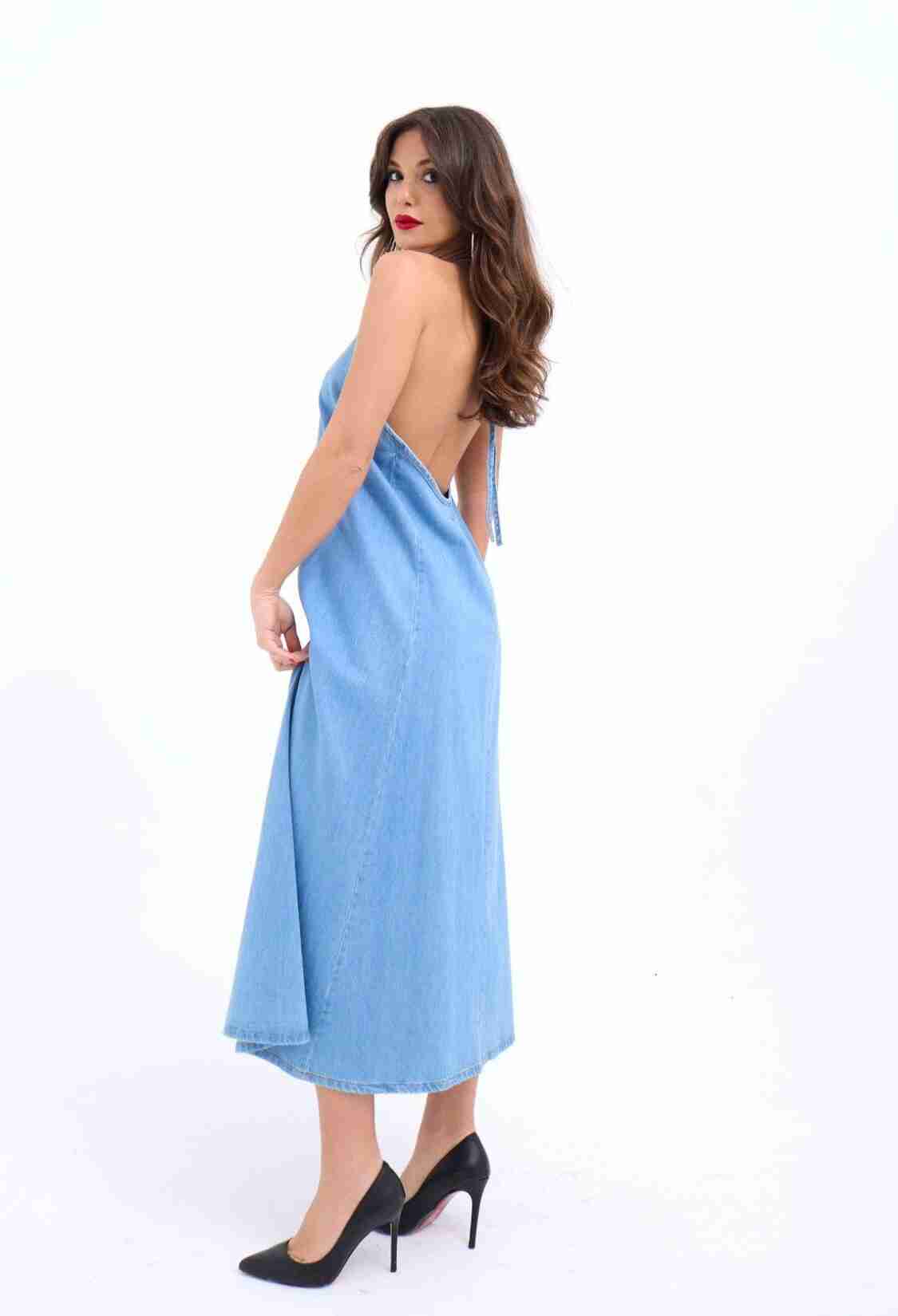 Denim Dress - Blue - Brand: Fame - Women & Kids, Baby Clothes Wholesale - TheBS Women
