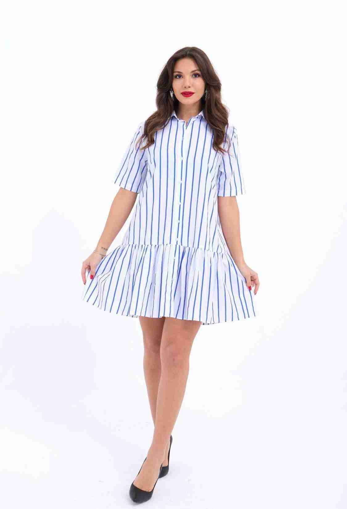 Striped Dress -& Blue - Brand: Fame - Women & Kids, Baby Clothes Wholesale - TheBS Women
