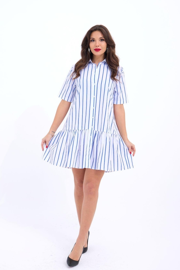 Striped Dress -& Blue - Brand: Fame - Women & Kids, Baby Clothes Wholesale - TheBS Women