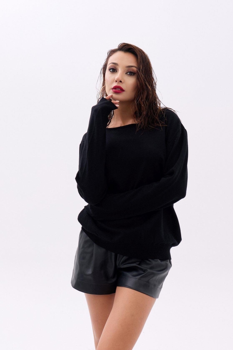 Knitted Plain Casual Sweater - Brand: Fame - Women & Kids, Baby Clothes Wholesale - TheBS Women