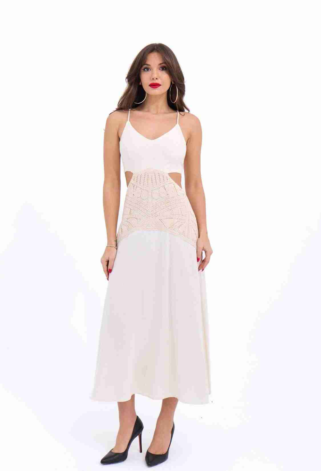 Dress - Beige - Brand: Fame - Women & Kids, Baby Clothes Wholesale - TheBS Women