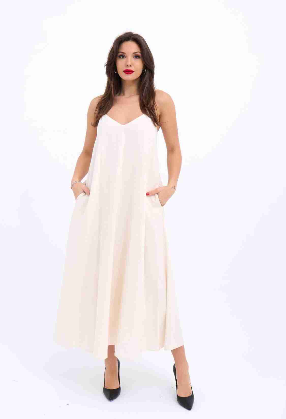 Dress - Beige - Brand: Fame - Women & Kids, Baby Clothes Wholesale - TheBS Women