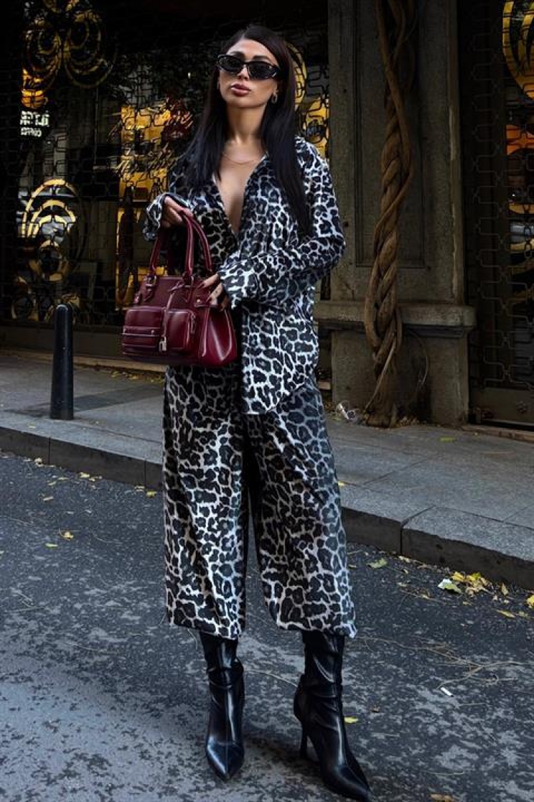 Leopard Patterned Two Piece Suit - Black - Brand: Sobe Istanbul - Women & Kids, Baby Clothes Wholesale - TheBS Women