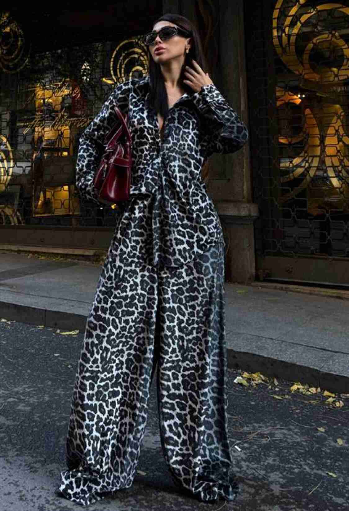 Leopard Patterned Two Piece Suit - Black - Brand: Sobe Istanbul - Women & Kids, Baby Clothes Wholesale - TheBS Women
