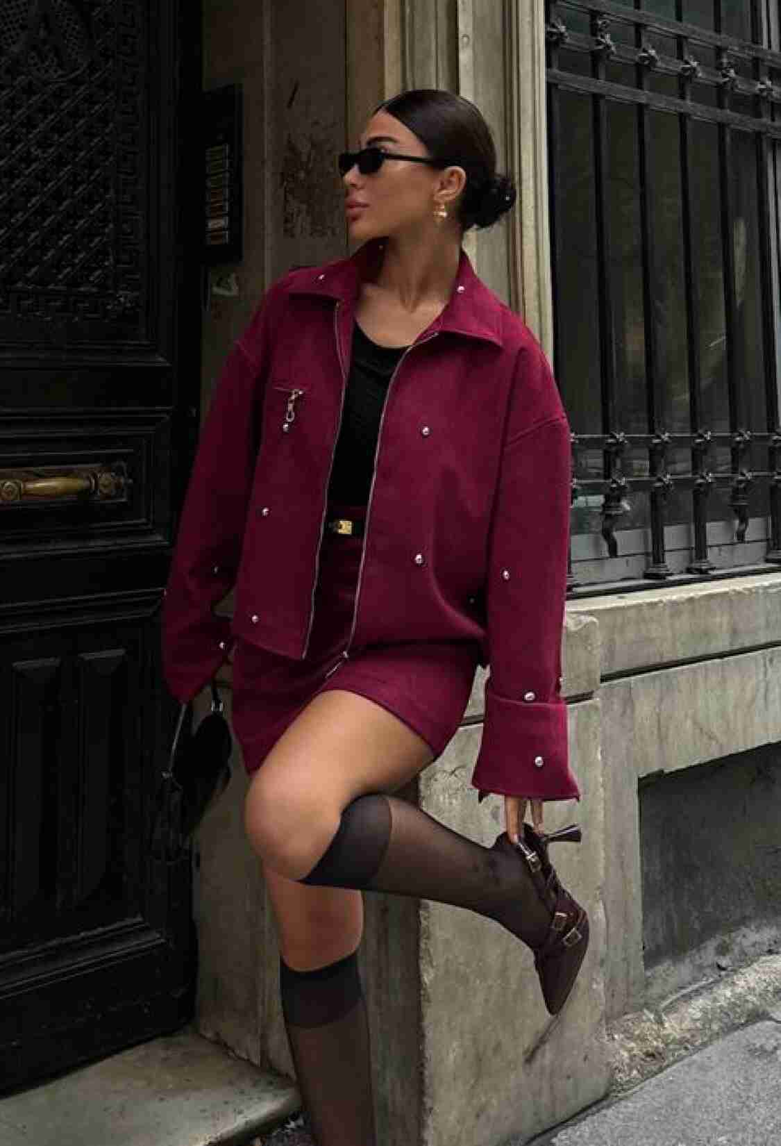 Silver Accessory Jacket Skirt Lined Suede Suit - Brand: Sobe Istanbul - Women & Kids, Baby Clothes Wholesale - TheBS Women