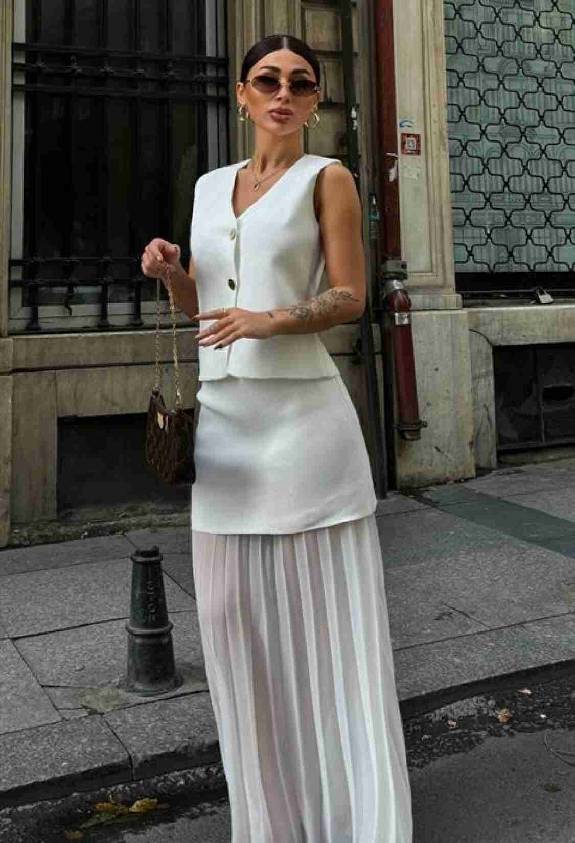 Vest And Pleated Skirt Knitwear Set - Brand: Sobe Istanbul - Women & Kids, Baby Clothes Wholesale - TheBS Women