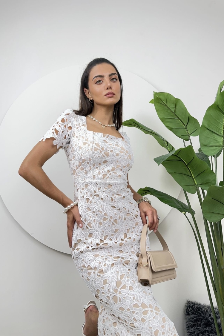 Guipure Long Dress - Brand: Miss Janell - Women & Kids, Baby Clothes Wholesale - TheBS Women