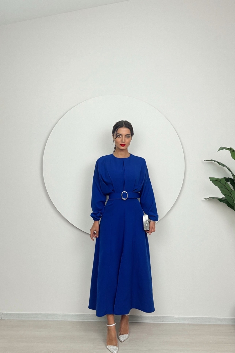 Long Dress With Pleated Belt - Brand: Miss Janell - Women & Kids, Baby Clothes Wholesale - TheBS Women