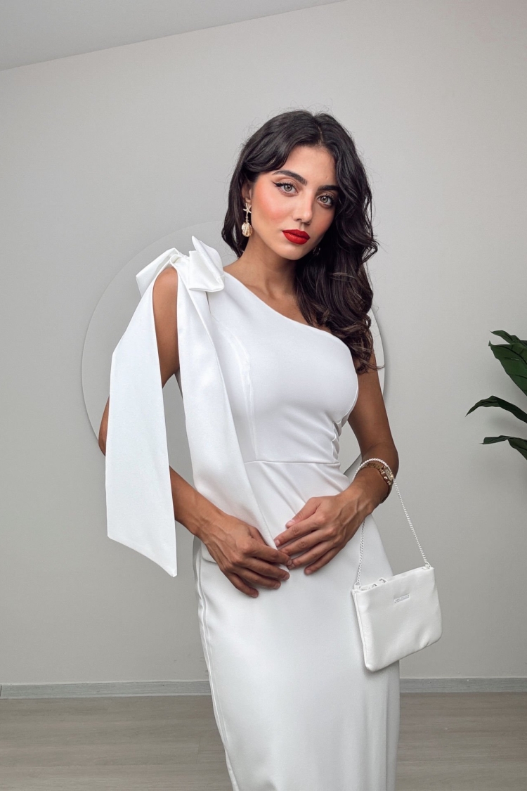 One Shoulder Bow Dress - Brand: Miss Janell - Women & Kids, Baby Clothes Wholesale - TheBS Women