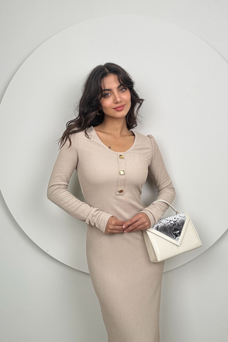 V Neck Knitted Dress - Brand: Miss Janell - Women & Kids, Baby Clothes Wholesale - TheBS Women