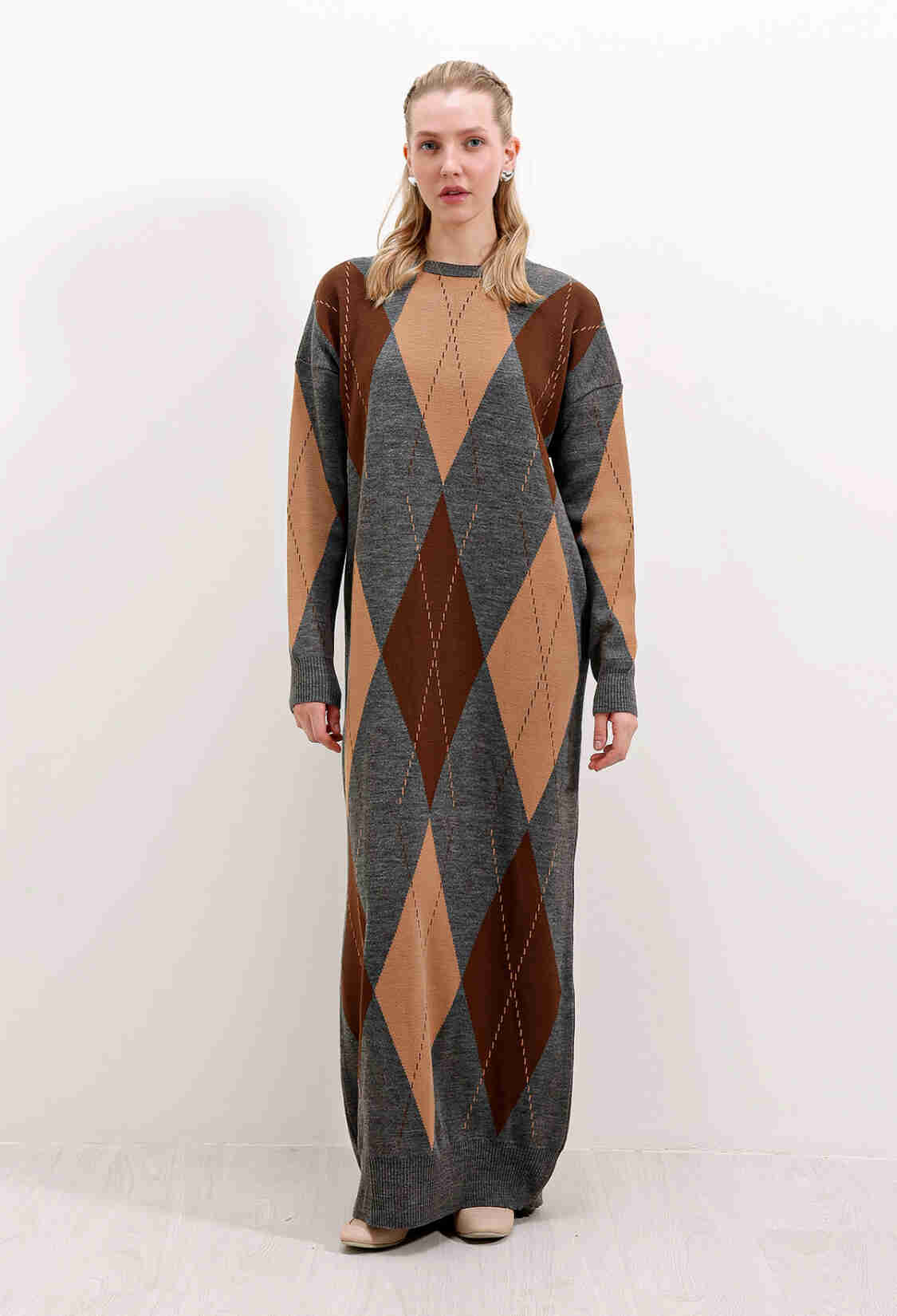 Long Knit Dress -& Brown - Brand: Bigdart - Women & Kids, Baby Clothes Wholesale - TheBS Women