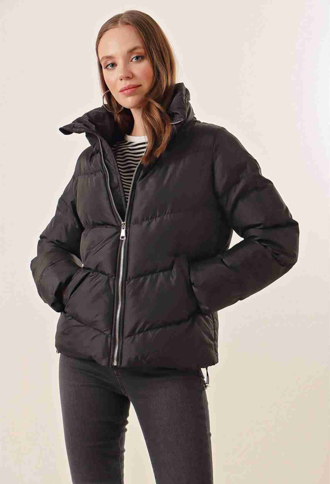 Stand Collar Zippered Puffer Jacket - Brand: Bigdart - Women & Kids, Baby Clothes Wholesale - TheBS Women