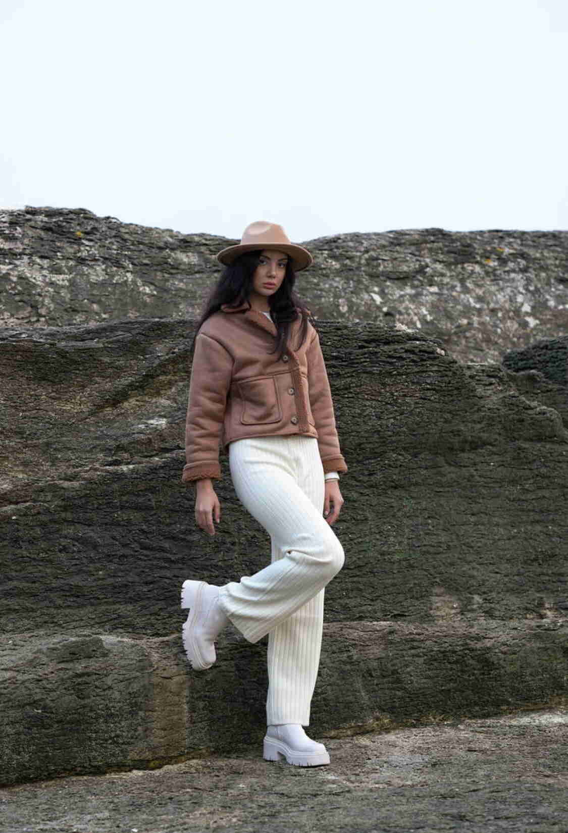 F 1553 Nubuck Collar Fur Coat - Brand: Topshow - Women & Kids, Baby Clothes Wholesale - TheBS Women