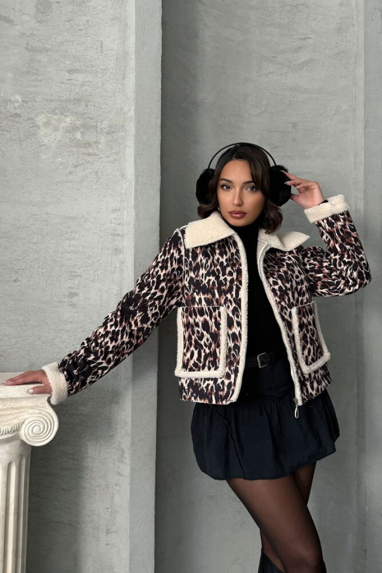 Leopard Patterned Plush Wholesale Coat - Brand: Topshow - Women & Kids, Baby Clothes Wholesale - TheBS Women