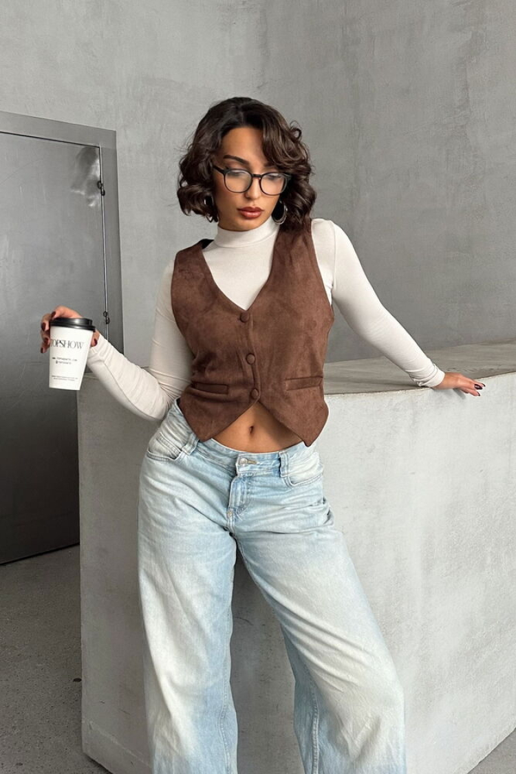 Suede Vest - Brand: Topshow - Women & Kids, Baby Clothes Wholesale - TheBS Women