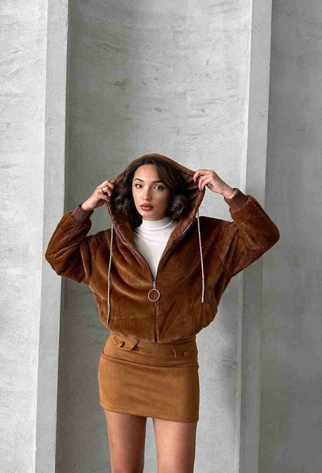 Plush Coat - Tan - Brand: Topshow - Women & Kids, Baby Clothes Wholesale - TheBS Women