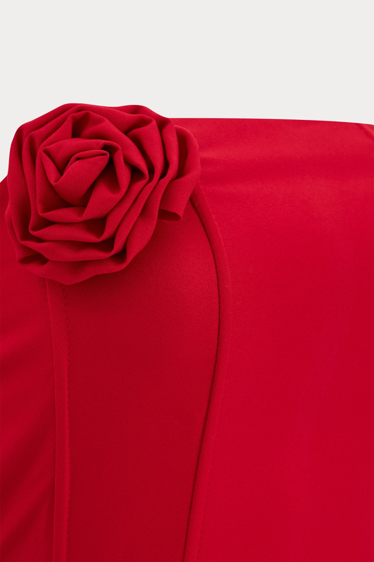 Rose Detail Strapless Crop Top - Brand: EYYO ATELIER - Women & Kids, Baby Clothes Wholesale - TheBS Women