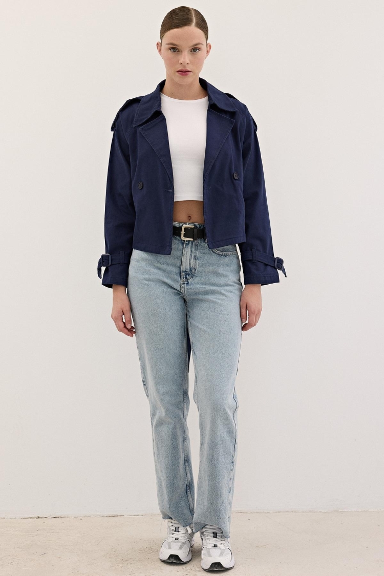 Button Detailed Gabardine Trench Coat - Brand: Levure - Women & Kids, Baby Clothes Wholesale - TheBS Women