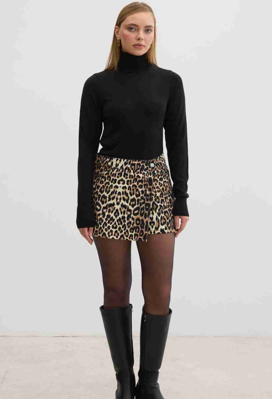 Leopard Print Short Shorts - Brown - Brand: Levure - Women & Kids, Baby Clothes Wholesale - TheBS Women