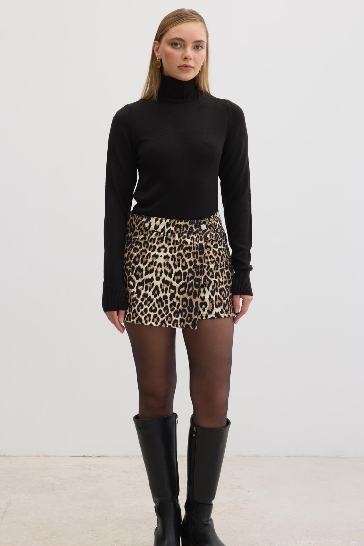 Leopard Print Short Shorts - Brown - Brand: Levure - Women & Kids, Baby Clothes Wholesale - TheBS Women
