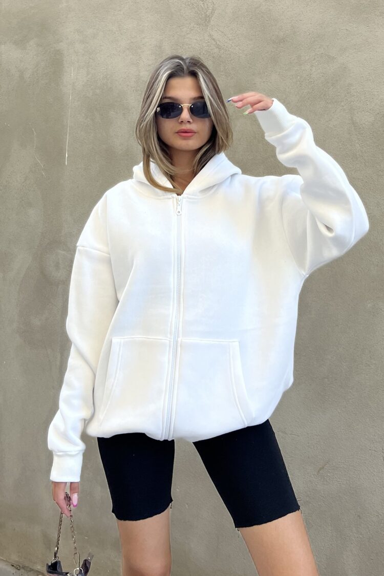 Zippered Raised Oversize Sweatshirt - Brand: la & vetta - Women & Kids, Baby Clothes Wholesale - TheBS Women