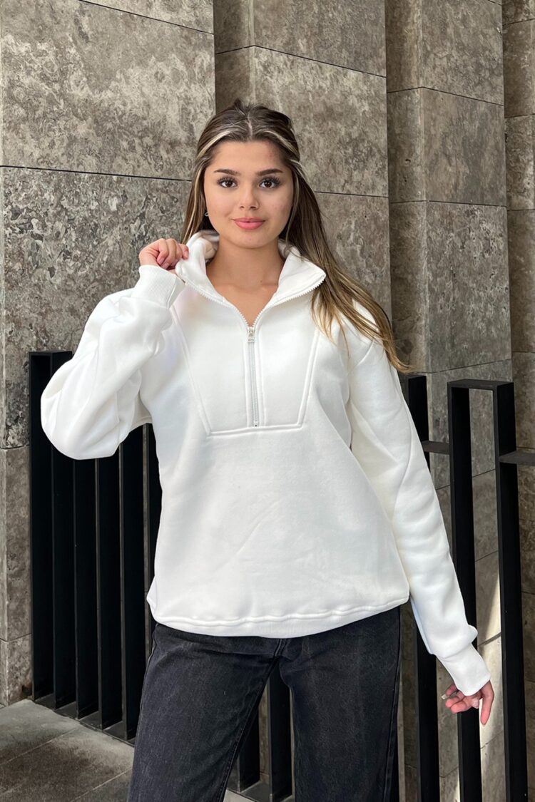 Zipper Detail Oversize Sweatshirt - Brand: la & vetta - Women & Kids, Baby Clothes Wholesale - TheBS Women