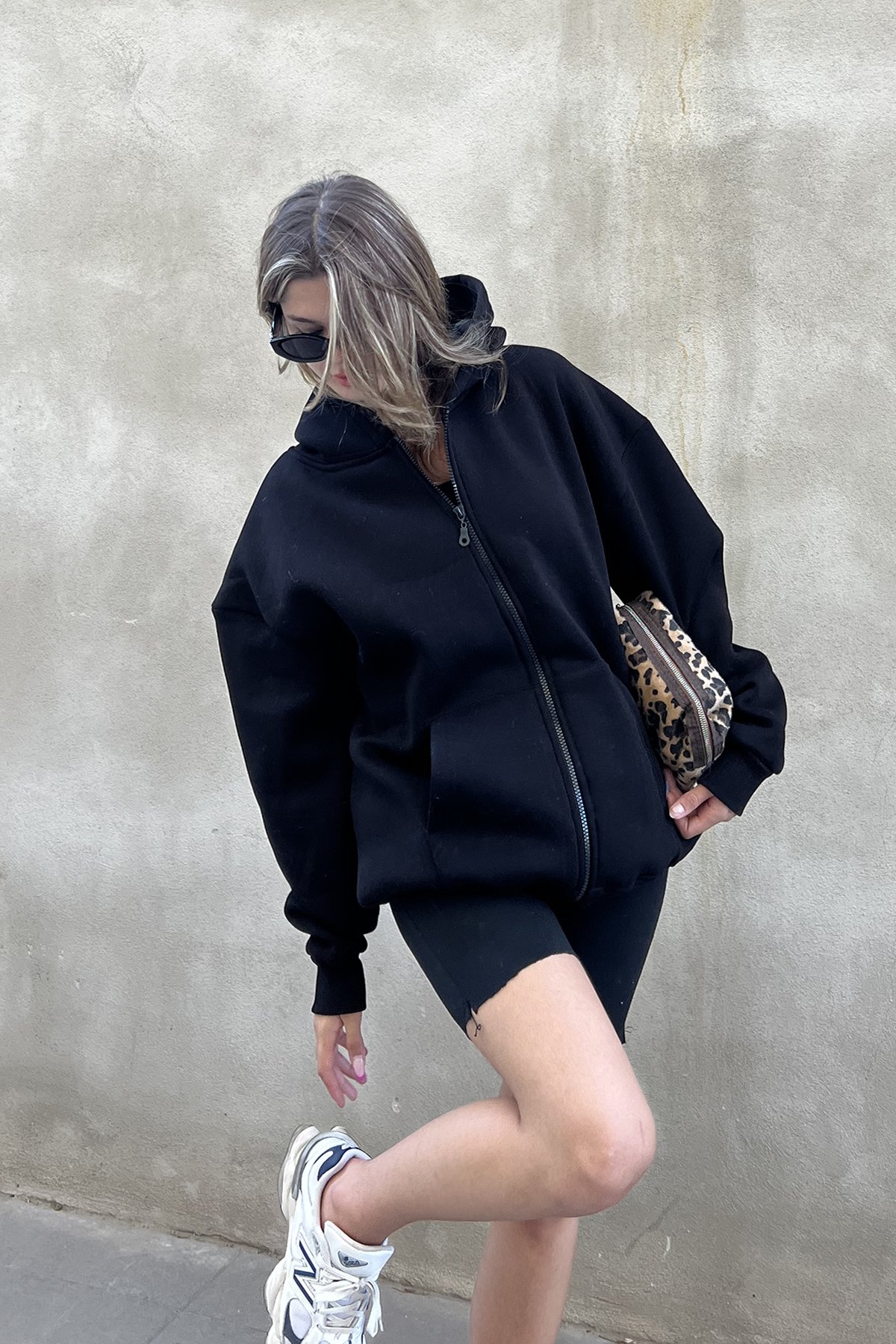 Zippered Raised Oversize Sweatshirt - Brand: la & vetta - Women & Kids, Baby Clothes Wholesale - TheBS Women
