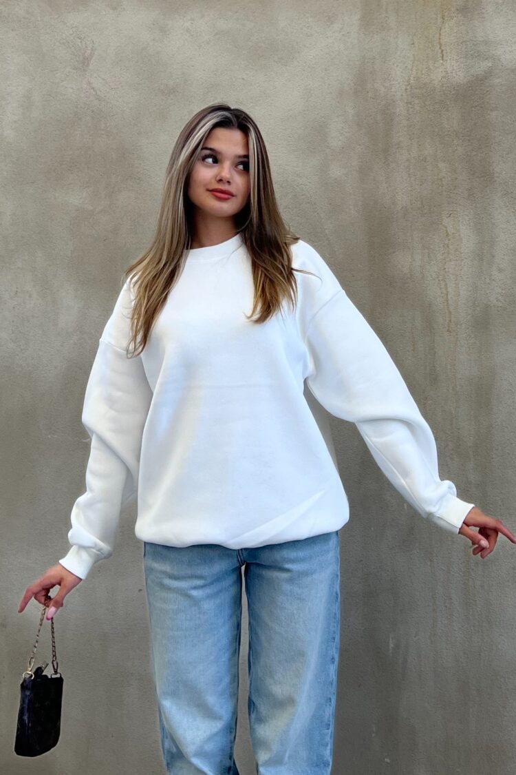 Basic Crew Neck Oversize Sweatshirt - Brand: la & vetta - Women & Kids, Baby Clothes Wholesale - TheBS Women