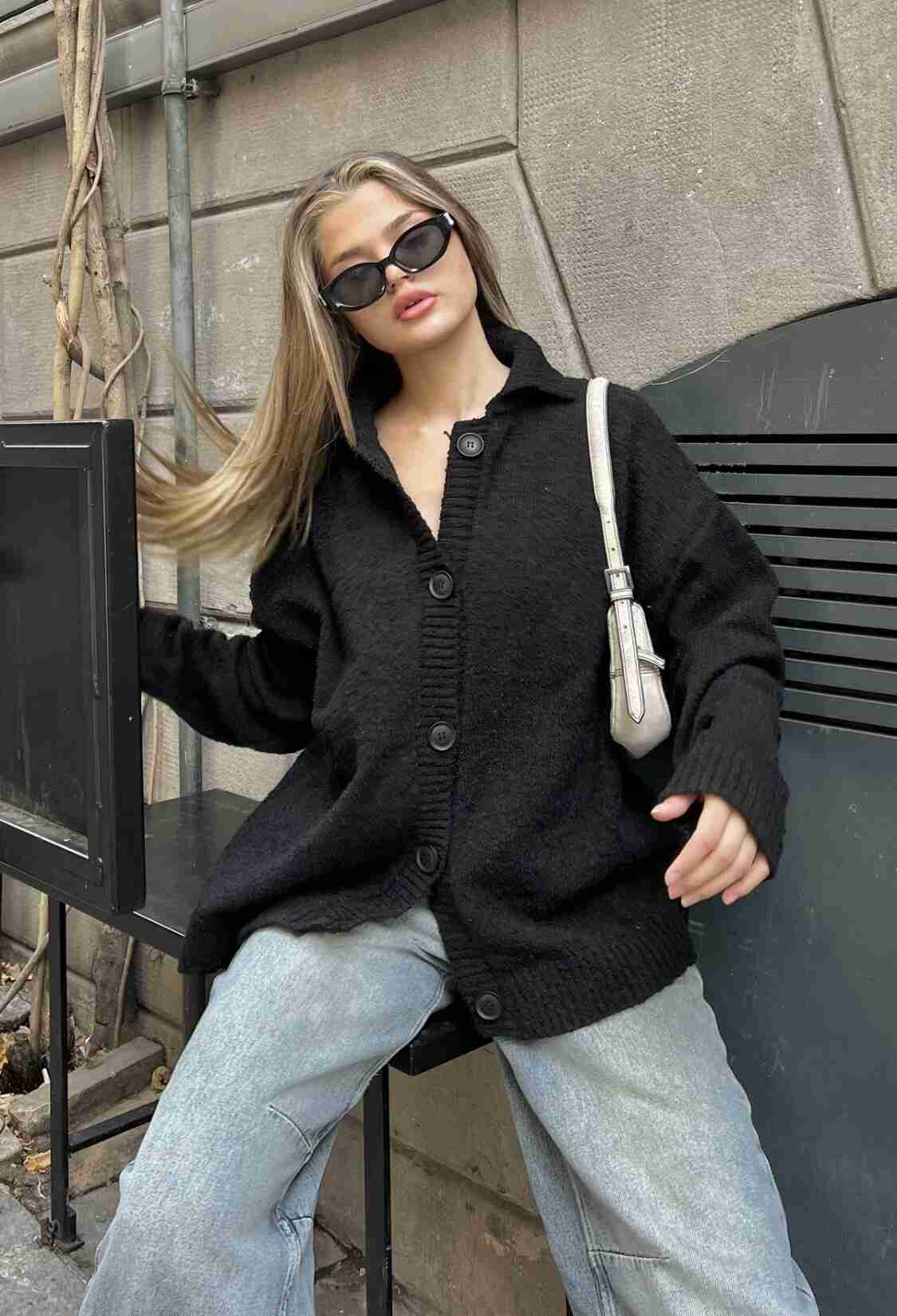 Buttoned Polo Collar Knitted Cardigan - Brand: la & vetta - Women & Kids, Baby Clothes Wholesale - TheBS Women