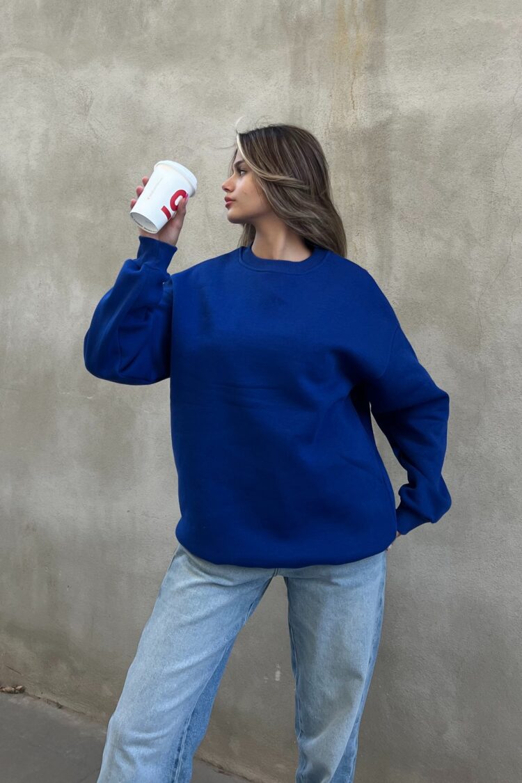 Basic Crew Neck Oversize Sweatshirt - Saks - Brand: la & vetta - Women & Kids, Baby Clothes Wholesale - TheBS Women