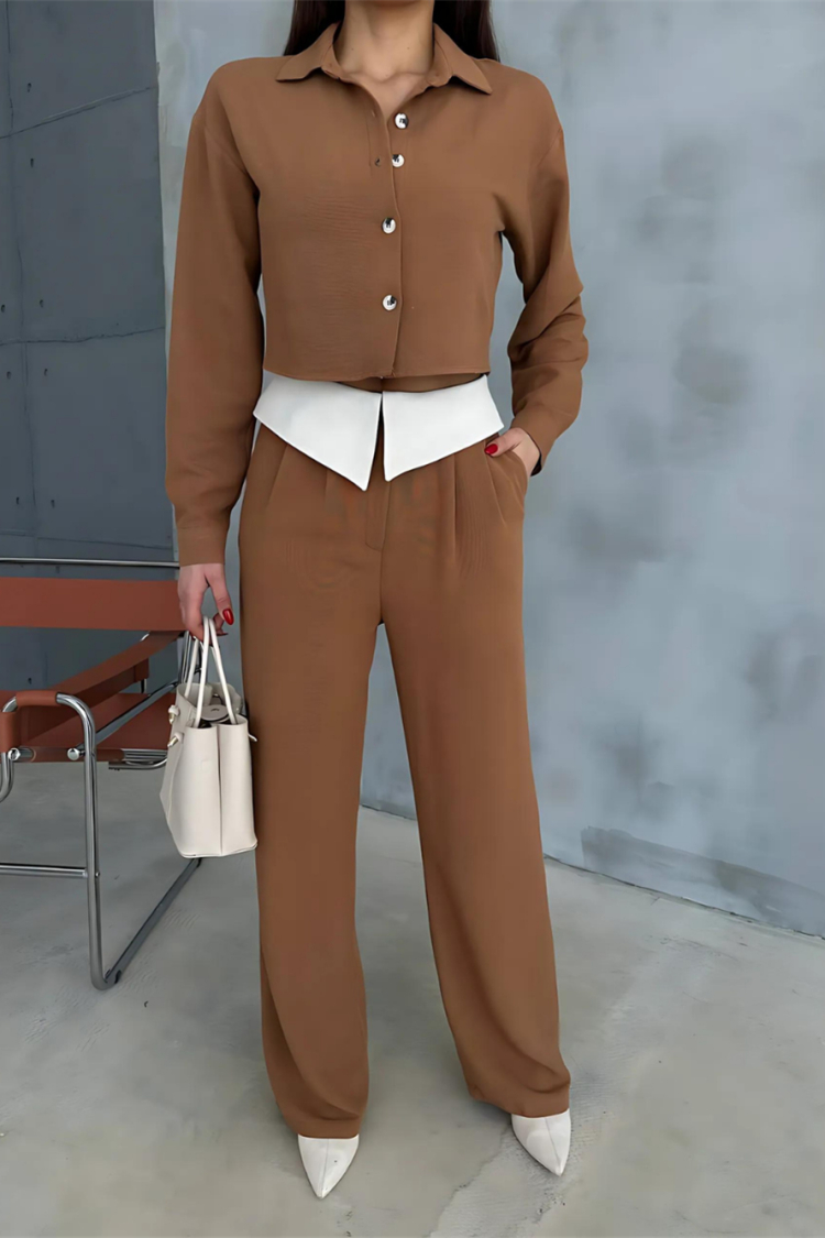 Waist Detailed Shirt Trouser Set - Brand: Ello - Women & Kids, Baby Clothes Wholesale - TheBS Women