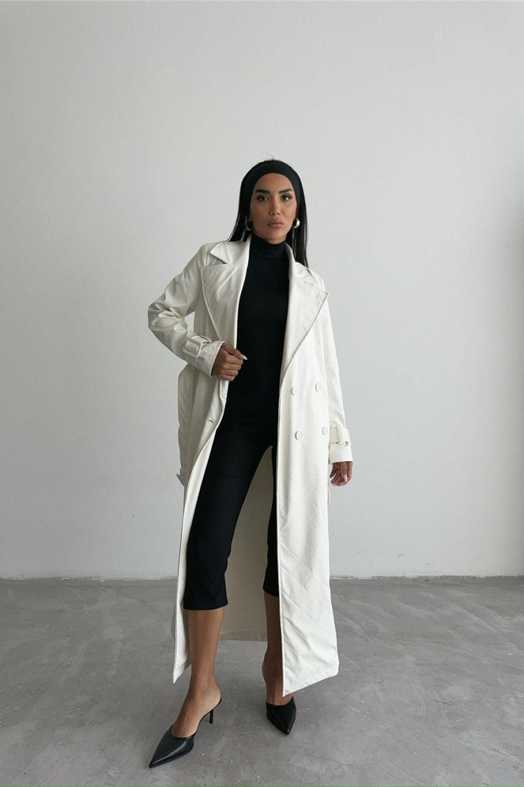 Quilted Leather Trench Coat - Brand: Ello - Women & Kids, Baby Clothes Wholesale - TheBS Women
