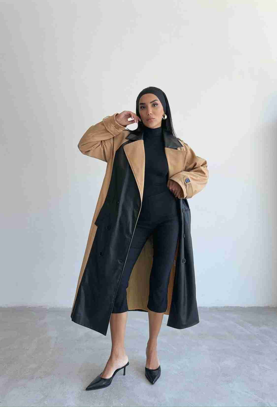 Leather Piece Buttoned Trench Coat - Brand: Ello - Women & Kids, Baby Clothes Wholesale - TheBS Women