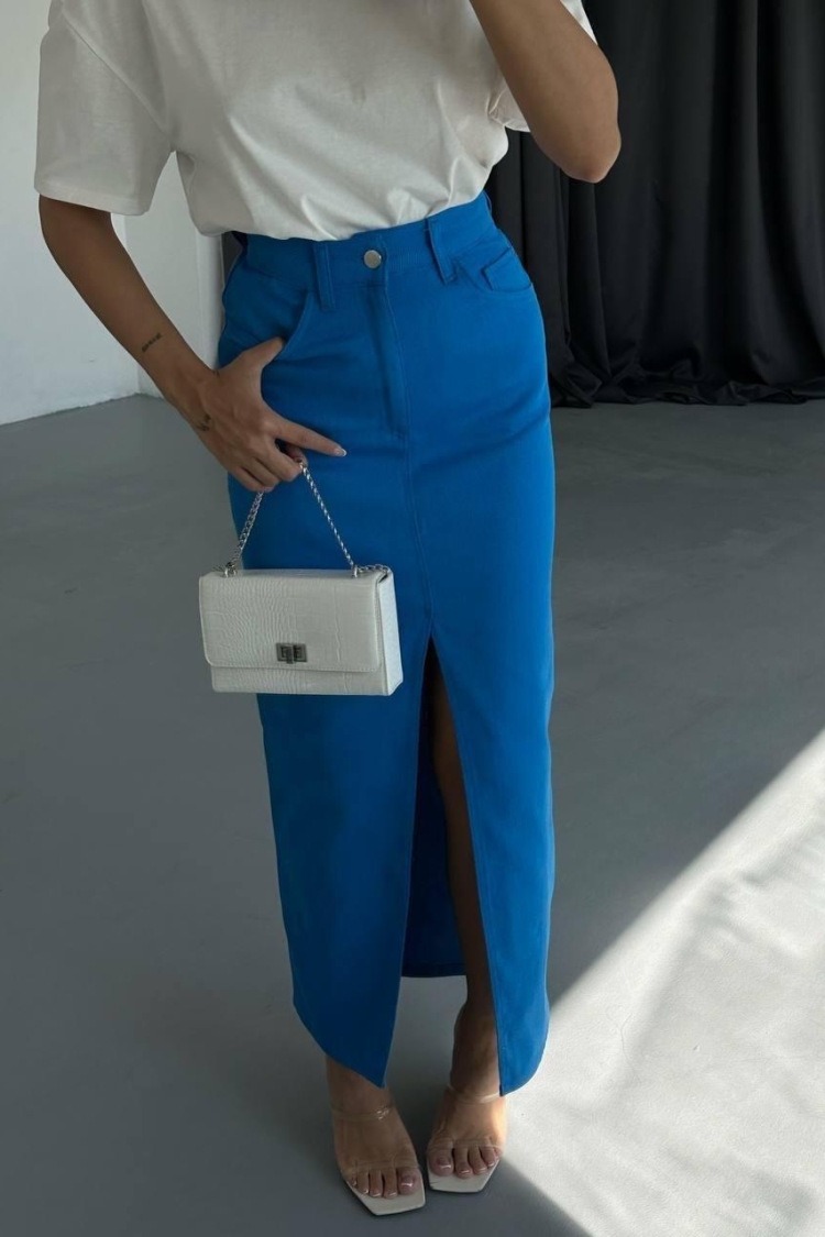 Front Slit Gabardine Long Skirt - Brand: Ello - Women & Kids, Baby Clothes Wholesale - TheBS Women