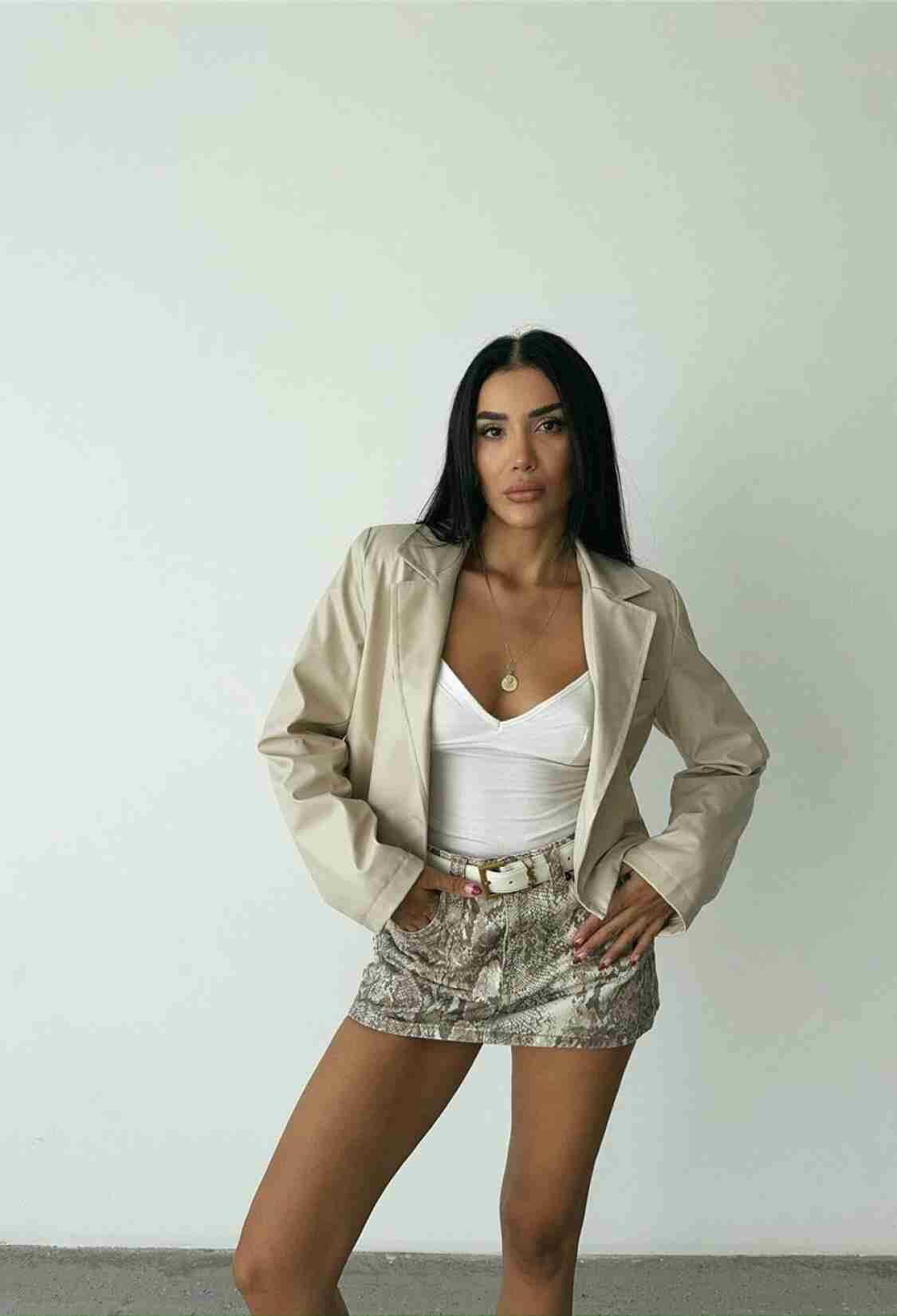 Single Button Leather Crop Jacket - Brand: Ello - Women & Kids, Baby Clothes Wholesale - TheBS Women