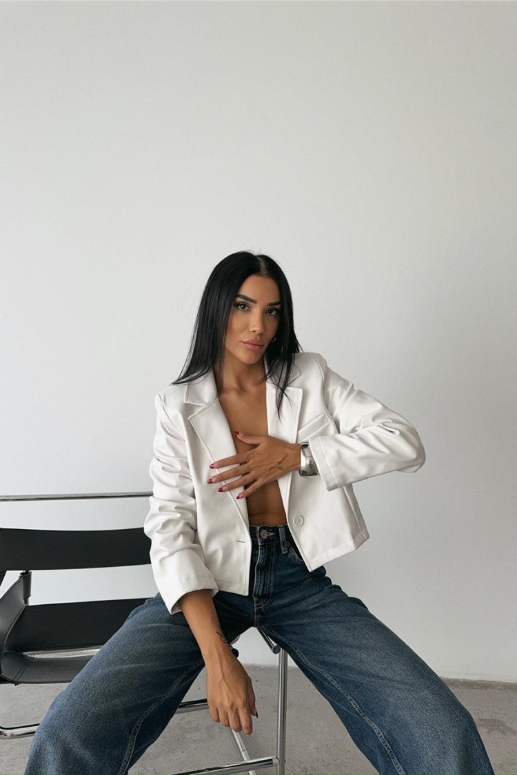 Single Button Leather Crop Jacket - Brand: Ello - Women & Kids, Baby Clothes Wholesale - TheBS Women