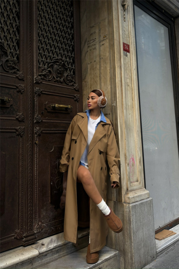 Side Slit Detail Trench Coat - Brand: Ello - Women & Kids, Baby Clothes Wholesale - TheBS Women