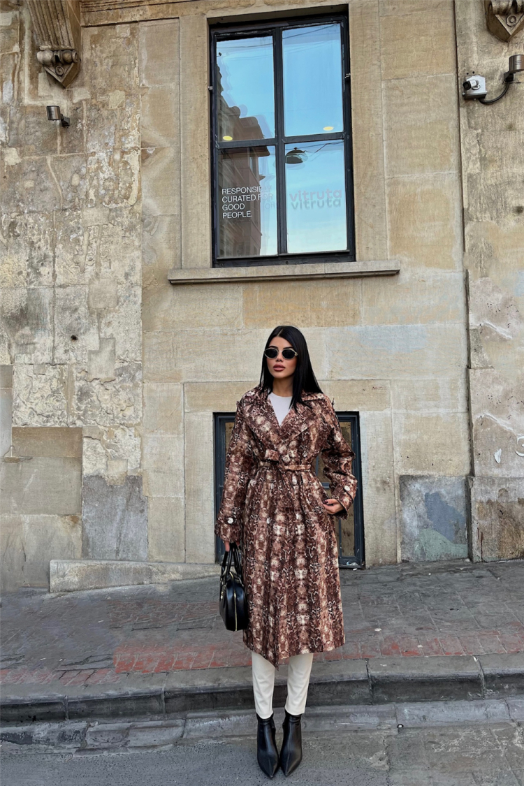 Animal Print Trench Coat - Brand: Ello - Women & Kids, Baby Clothes Wholesale - TheBS Women