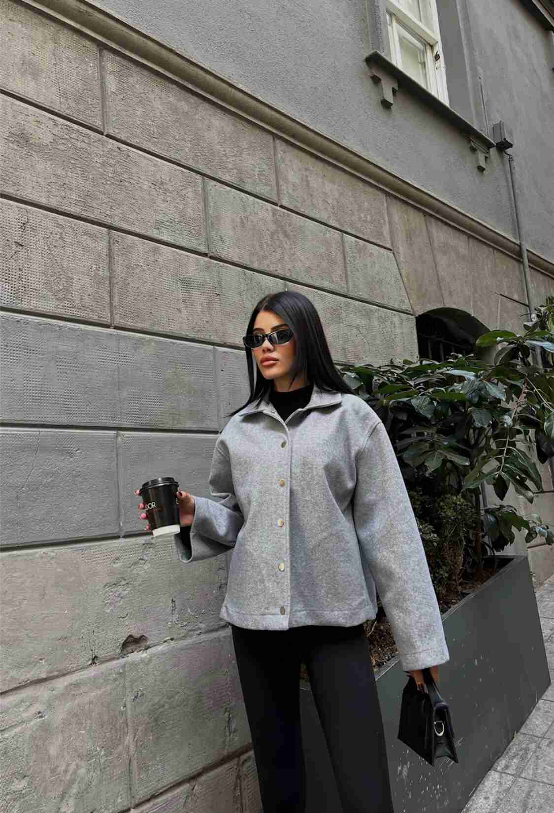 Cachet Pocket Detailed Shirt - Gray - Brand: Ello - Women & Kids, Baby Clothes Wholesale - TheBS Women